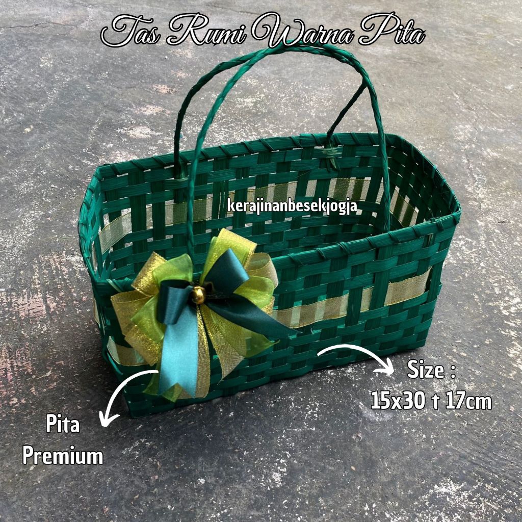 

TAS RUMI 15X30 WARNA PITA PREMIUM | hampers hantaran parsel bingkisan parsel jogja tas anyam