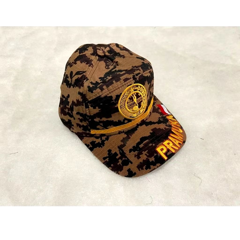 TOPI LORENG PRAMUKA BAHAN RIPSTOK / TOPI LAPANGAN PRAMUKA