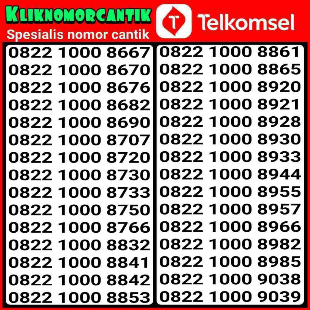 nomor cantik Telkomsel simpati kartu perdana Simpati seri 1000 A5