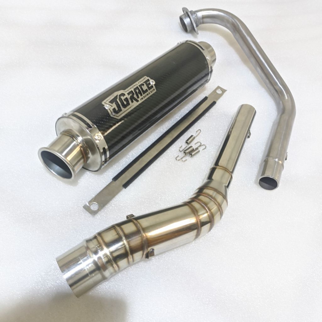 Knalpot racing Bas Adem JGRace fullset Vixion new/old satria fu karbu cb150new/old mx135 mxking verz