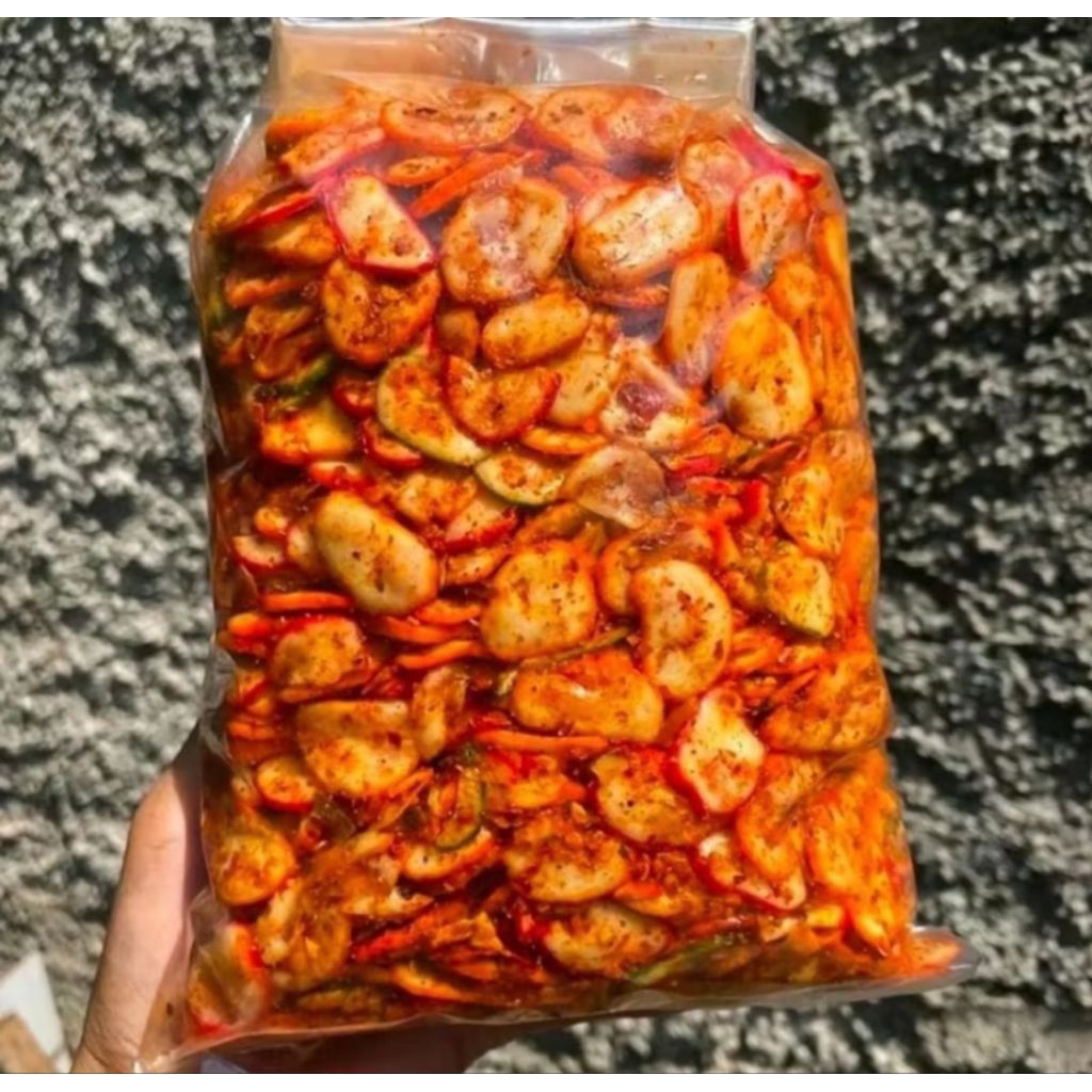 

SEBLAK BAWANG/KRUPUK WARA WARNI PEDAS GURIH ASIN KEMASAN 500gram