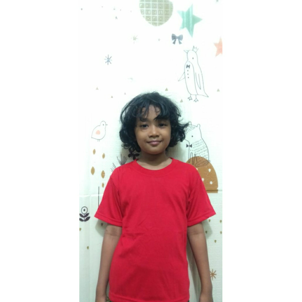 baju kaos merah polos anak anak