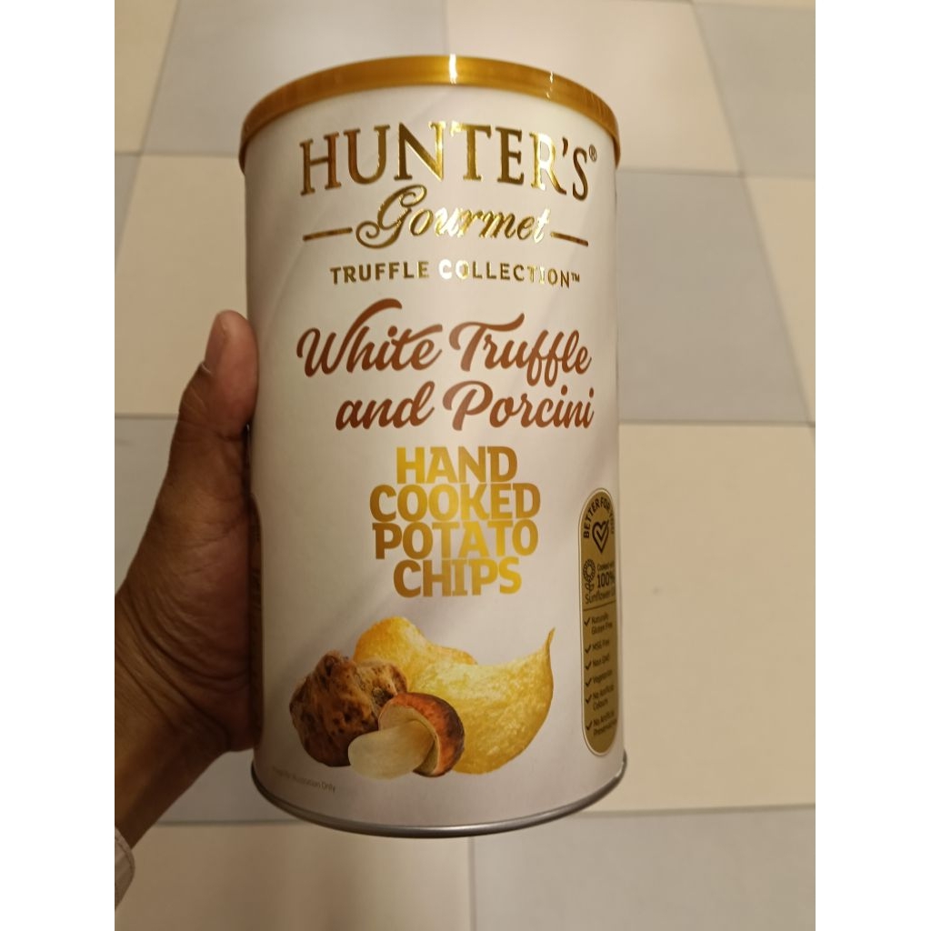 

hunters gourmet white truffle and porcini hand cooked potato chips 150gr