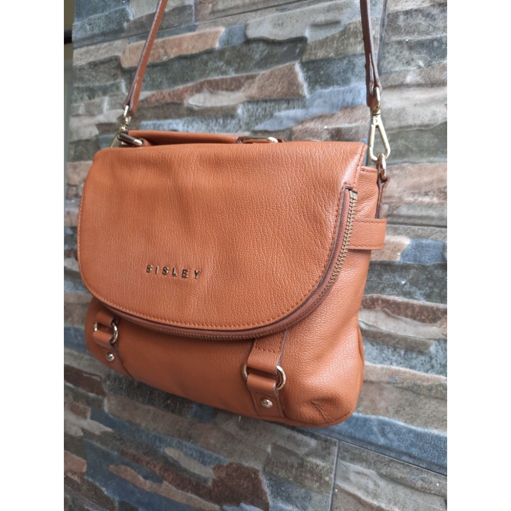 Sling / Top Handle Cokelat SISLEY - TAS PRELOVED BRANDED ORIGINAL