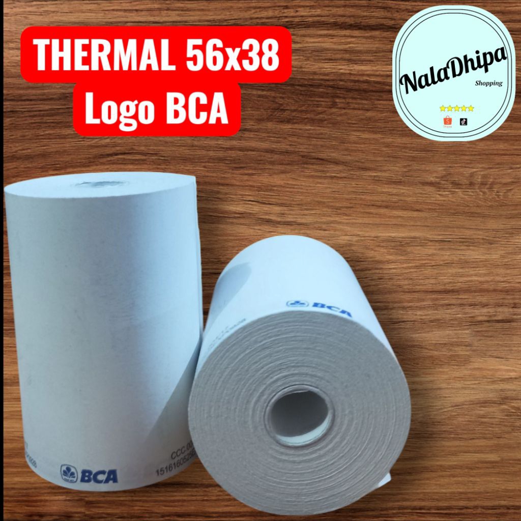

1roll/1pcs KERTAS THERMALL 56Xx38 BERLOGO BANK BCA