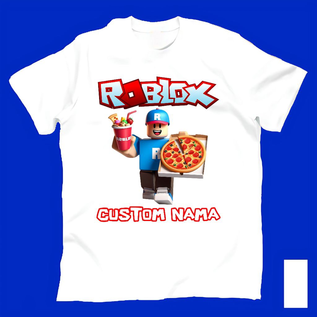 Kaos Baju Tshirt Cewek Perempuan Unisex Cowok Pria Anak Dewasa Game Karakter Roblox Robloxs Pizza