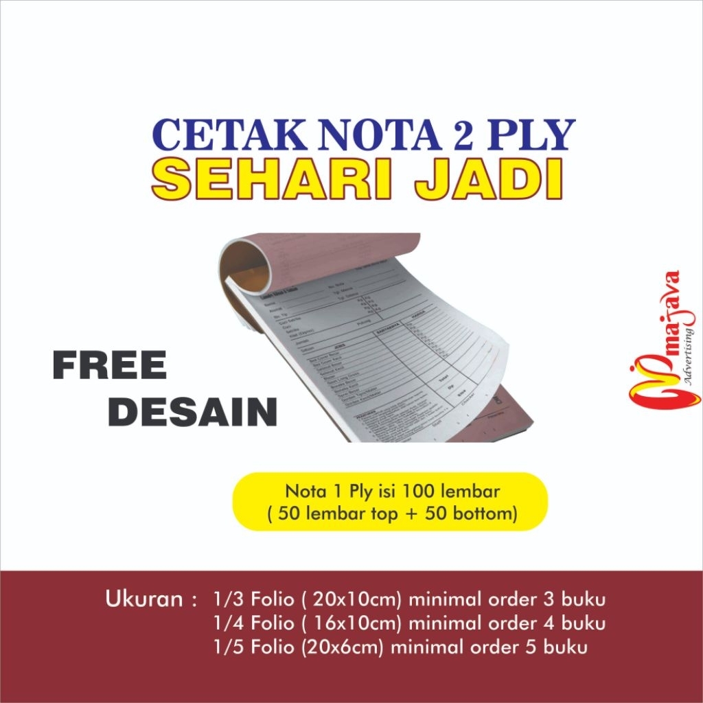 

NOTA 2 PLY FREE DESAIN SEHARI JADI