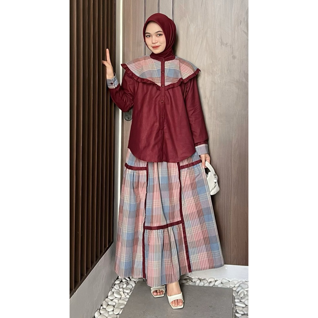 Set Rok Triset Athayaa Daily | Oneset Wanita Original