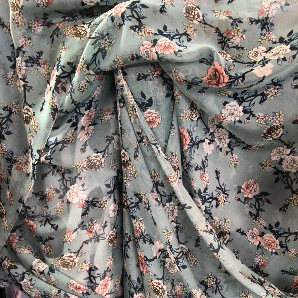 kain sifon ceruti motif bunga - kain sifon ceruti motif premium lq