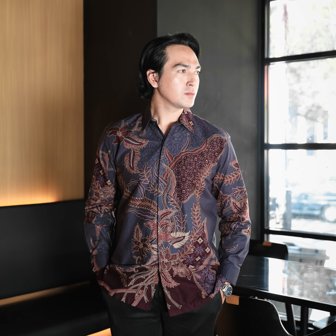 Hardi Batik - ASANA LILAC | Kemeja Batik Pria Lengan Panjang