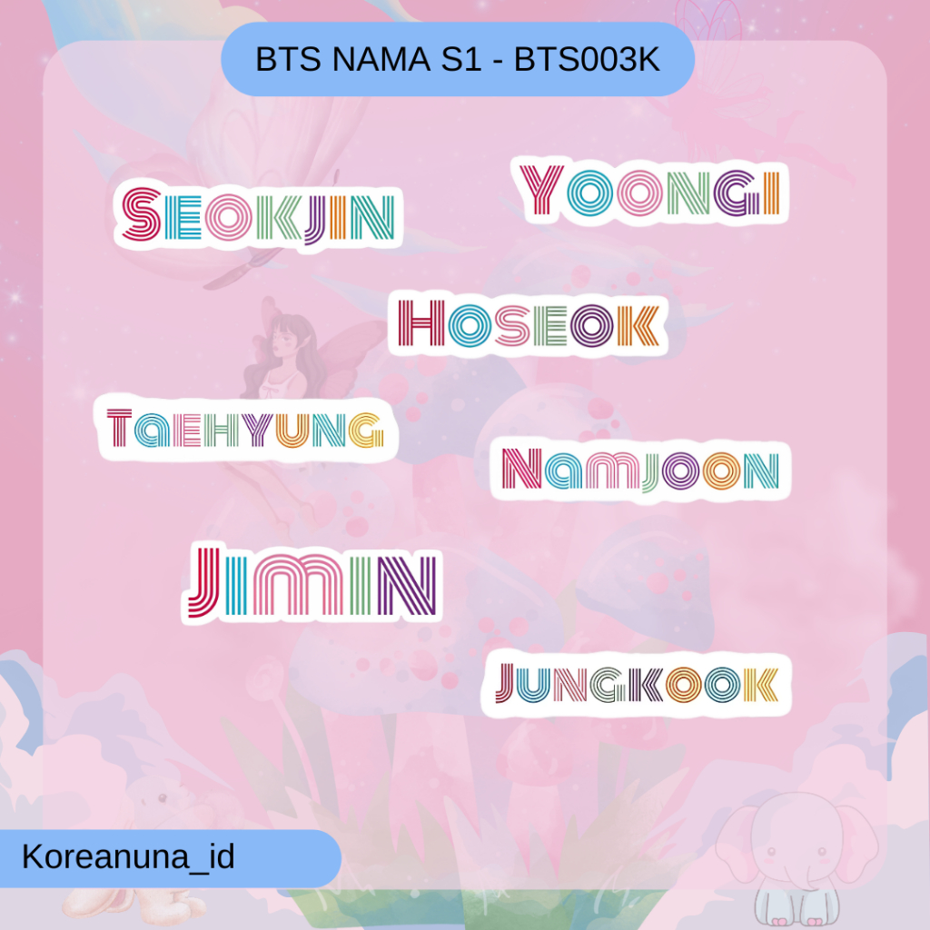 

Stiker Kpop BTS Nama Member Aesthetic Lucu Murah Berkualitas Sticker Laptop Hp Botol Note Buku Glossy Premium