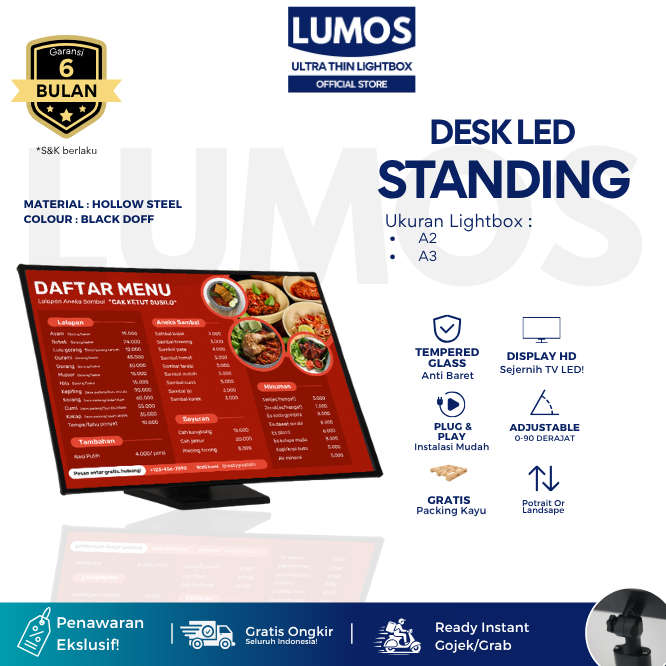 

Desk Standing Ultra Thin Light Box LED Lightbox A2 A3 Slim Dudukan
