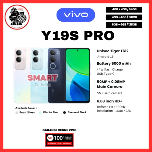HP VIVO Y19S PRO 6/128GB, Y19S PRO 4/128GB, Y19S PRO 4/64GB & Y19S 6/128GB (GARANSI RESMI VIVO)