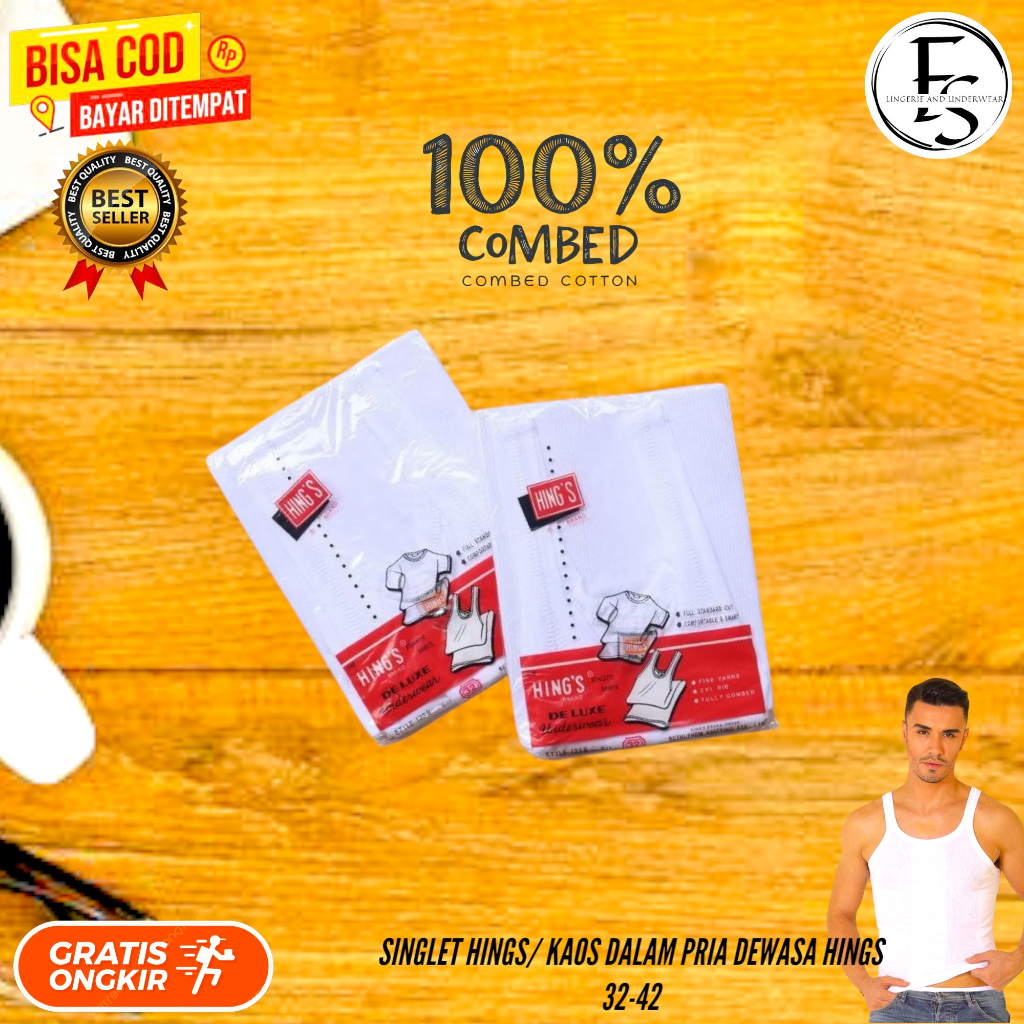SINGLET HINGS/ KAOS DALAM PRIA DEWASA HINGS 32-42