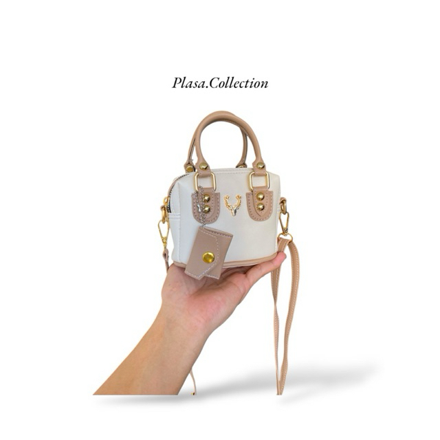 (ARFELLA) Tas Wanita Sling Bag MINI 2 Ruang Elegan Mewah dengan Desain Unik dan Tali Selempang yang 