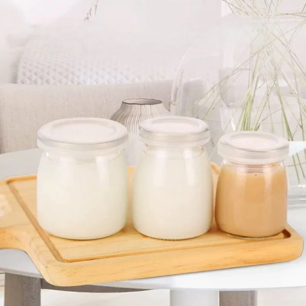 Toples Kecil Mini Beling Kaca Bening Tutup Putih Tahan Panas Oven 150ML | Glass Canister Jar Selai M