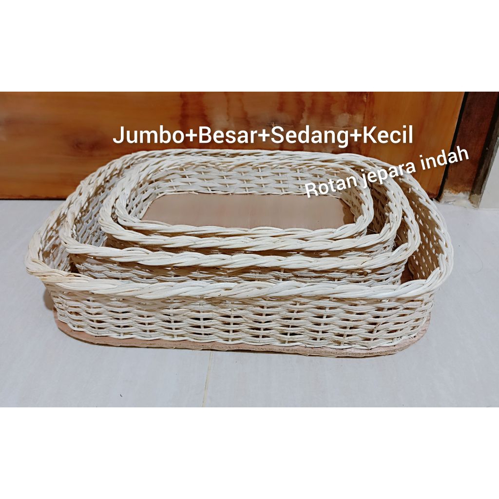 Keranjang Rotan Kotak Jumbo+Besar+Sedang+Kecil