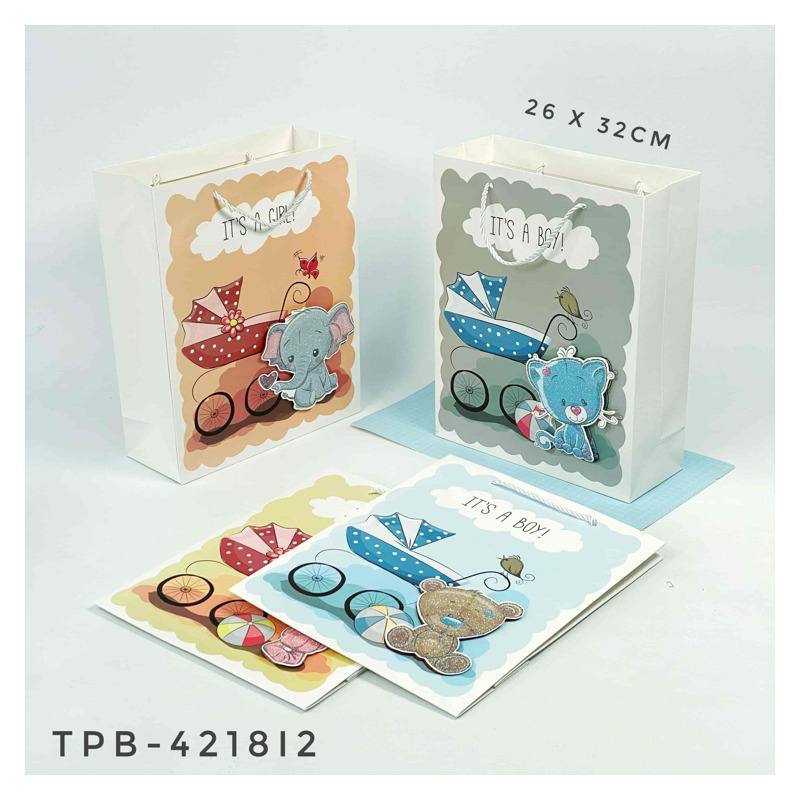 

TPB 4218i2 - ISI 12 PAPERBAG UK 26x32x10 MTF ANIMAL BABY
