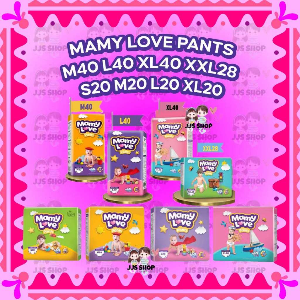 MAMYLOVE MAMY LOVE PANTS M40 L42 XL38 XXL28 S20 M20 L20 XL20 POPOK CELANA BAYI ANAK