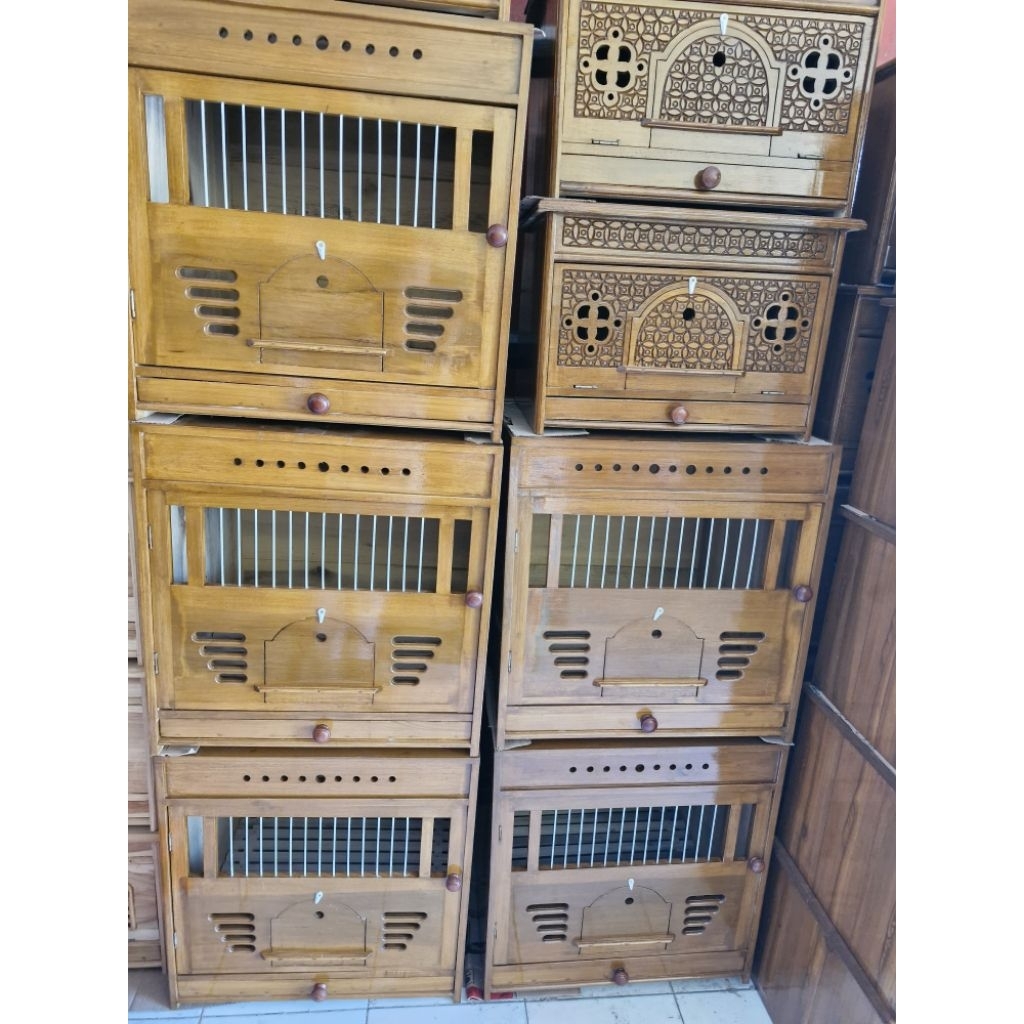 Kandang macan mini kandang merpati bahan kayu ruji fiber sudah di plitur