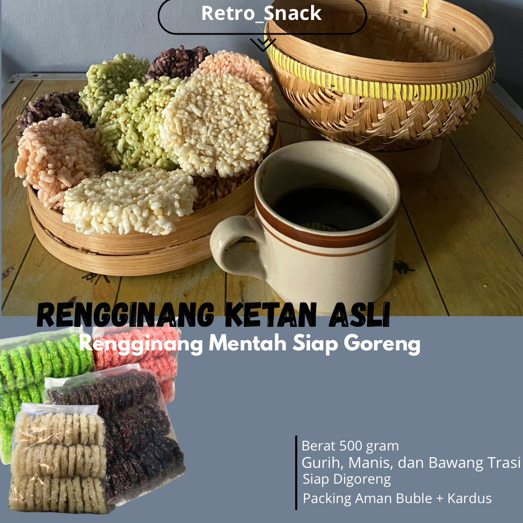 

Rengginang Mentah Ketan Asli- Rengginang Renyah - Rengginang Manis - Criping Gurih - Makanan Tradisional - Rengginang Mantap - Isi 36-37 - 500 gram
