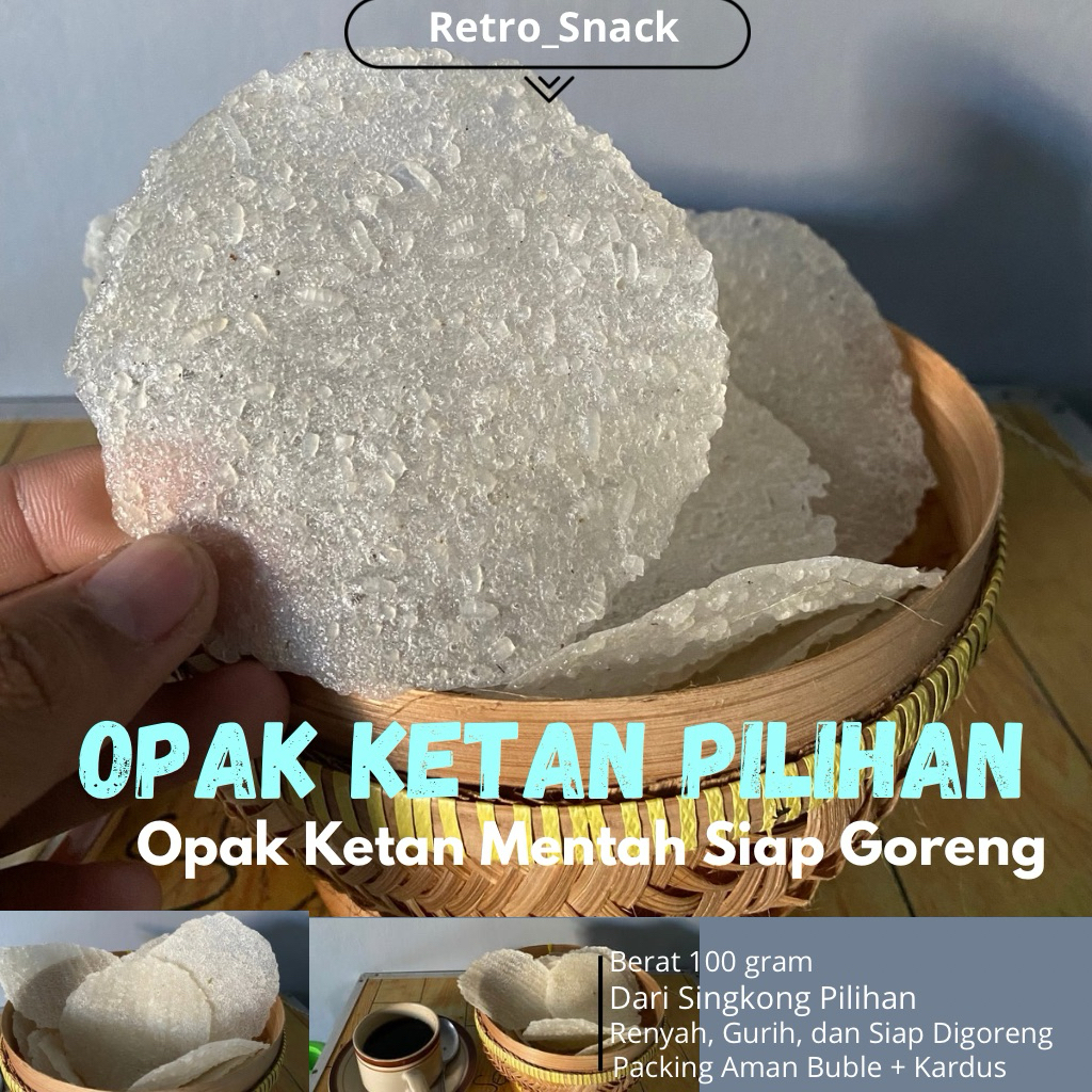 

Opak Ketan Asli - Siap Digoreng - Renyah - Gurih - Isi 10 - 100 Gram