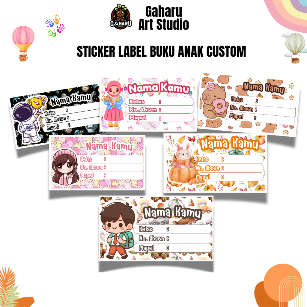 

Gaharu Sticker Label Nama Buku Sekolah Custom Sticker Mata Pelajaran Bahan Chromo