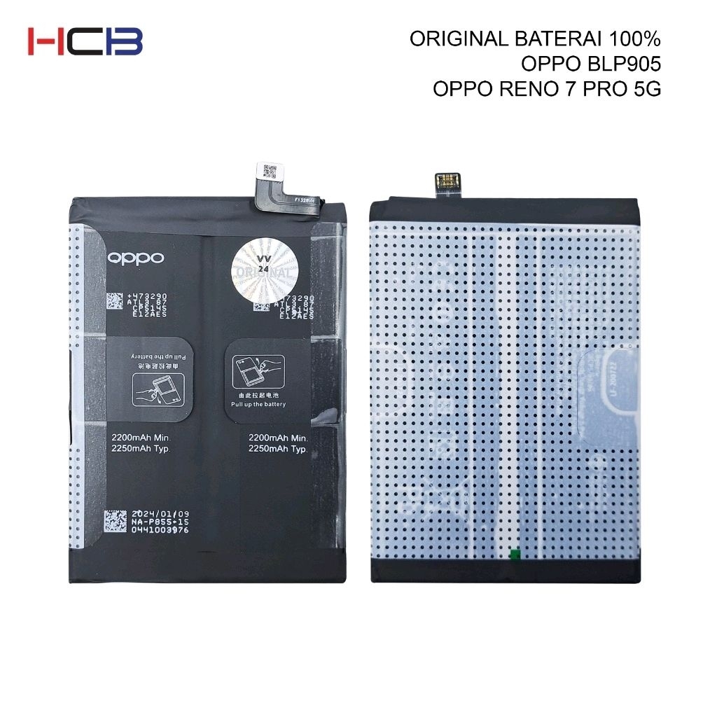 Batre 0ppo Reno 7 Pro 5G BLP905 Original Distributor Batu batre Battery Bergaransi