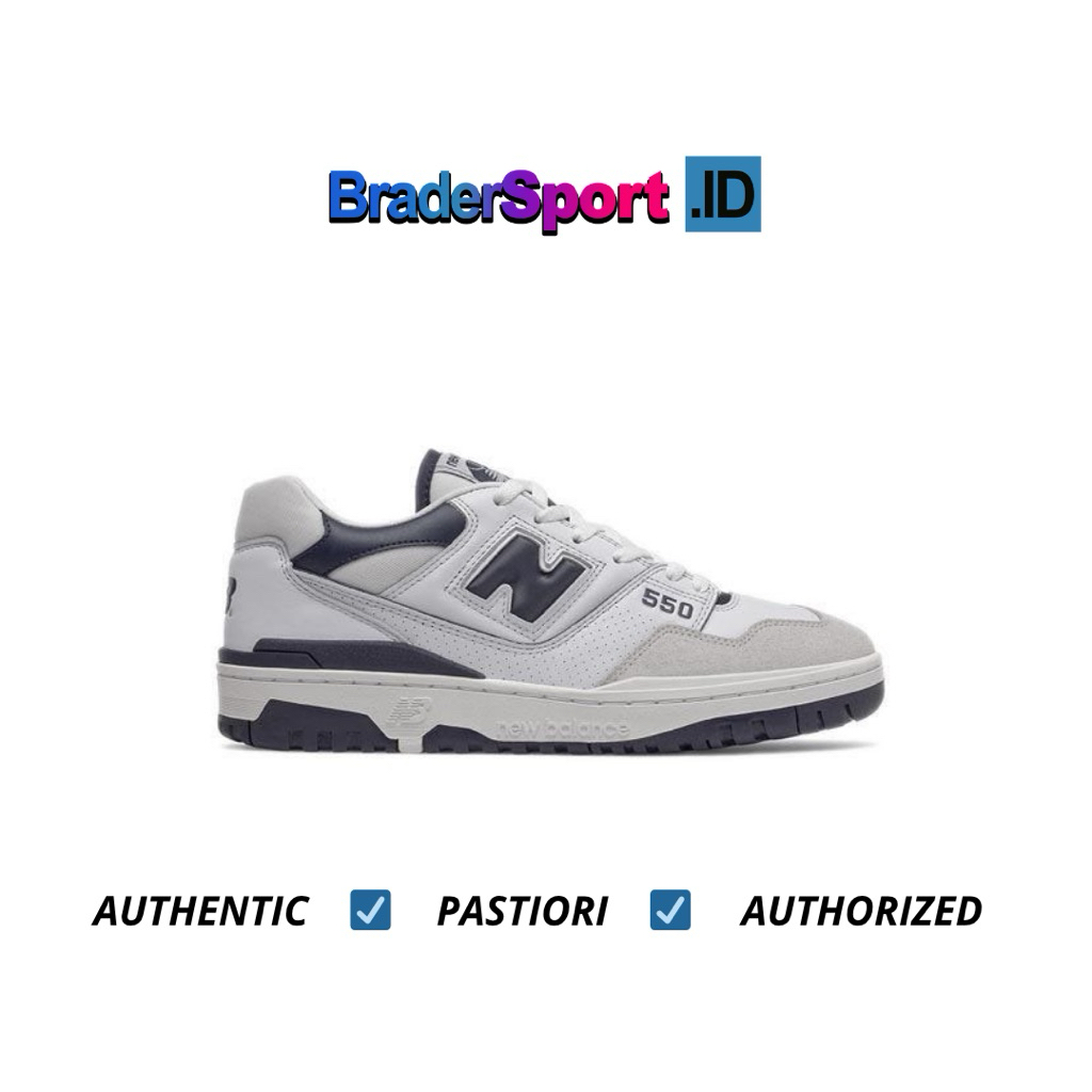 New Balance 550 White Navy Classic Leather