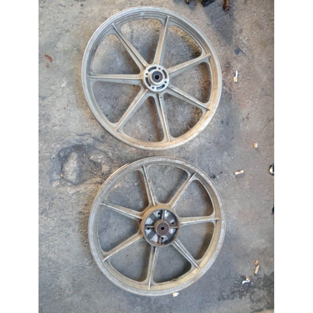 Sepasang Wheel Set Velg Veleg Velk Velek Pelk Pelek Alumunium Scorpion Palang 7 Suzuki Ukuran 1.40 d