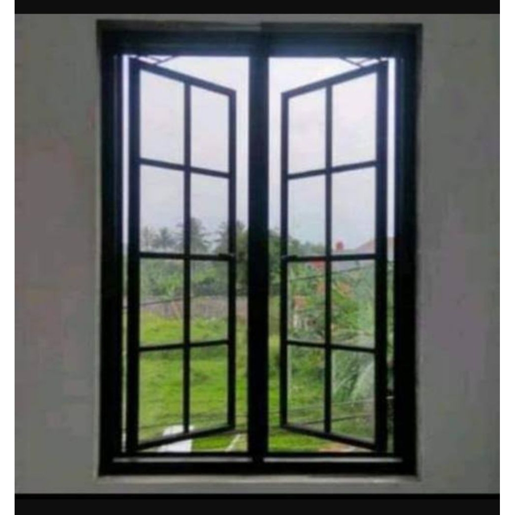 Jendela Aluminium 2 daun Ornamen