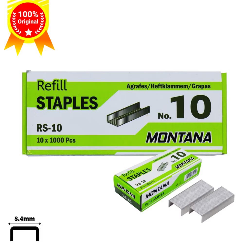

Isi Staples MONTANA No.10 Refill Hekter 1 box / 10 pcs /Montana Rs-10