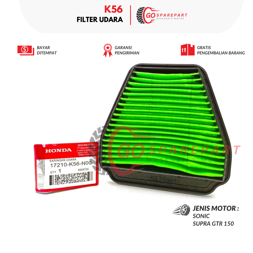 K56 FILTER UDARA MOTOR HONDA SONIC / SARINGAN UDARA MOTOR SONIC / AIR FILTER / FILTER SARINGAN UDARA