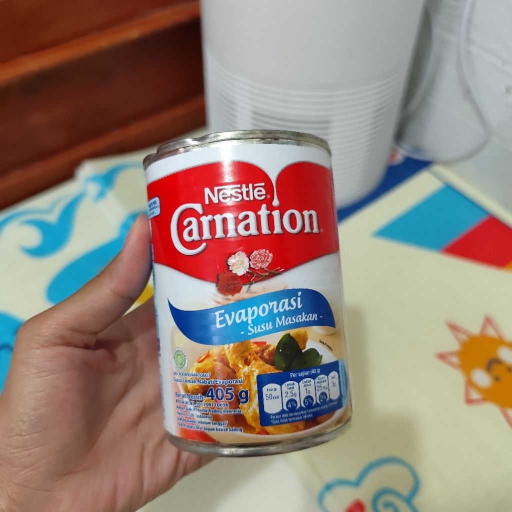 

susu evaporasi carnation dan milko