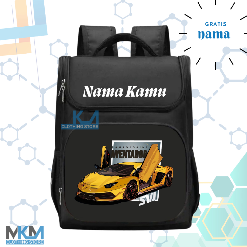 Mobil Balap I Tas Ransel Sekolah Anak TK/SD Super Car Lamborghini I Tas Sekolah Anak SD/TK Mobil Bal