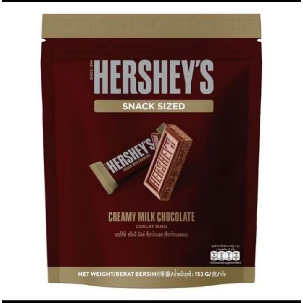 

HERSEY'S MILK CHOCOLATE SNACK SIZE CHOCOLATE BAR 153G