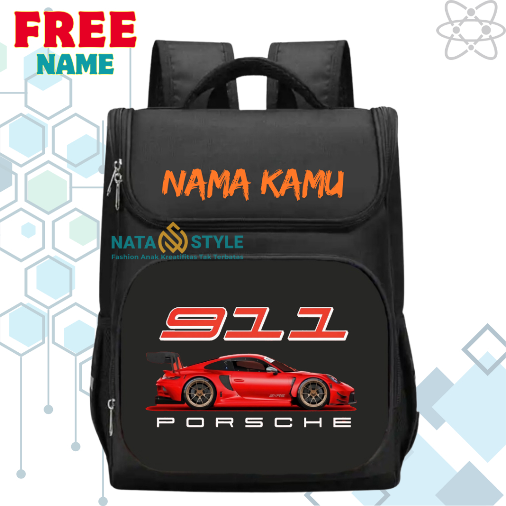 Mobil Balap I Tas Ransel Sekolah Anak TK/SD Super Car Porsche I Tas Sekolah Anak SD/TK Mobil Balap P