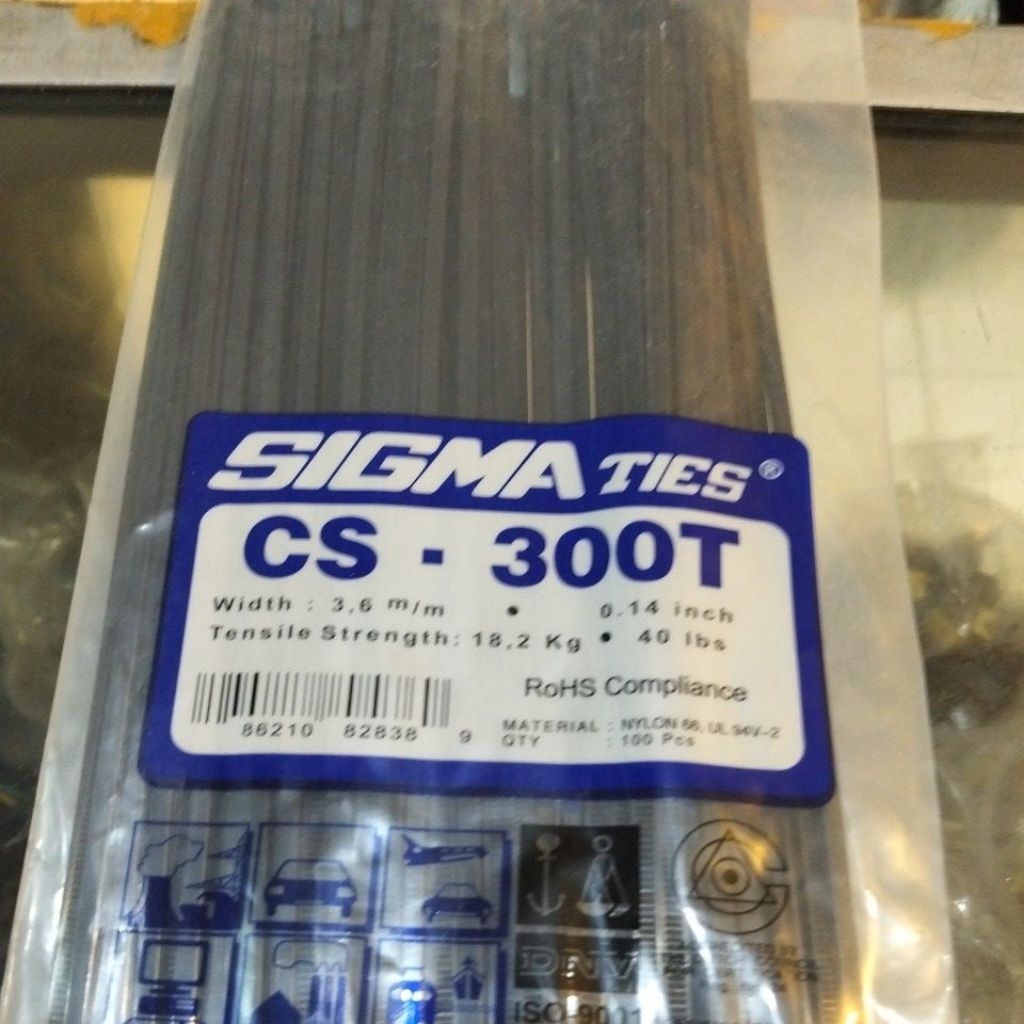 

KABEL TIES SIGMA CS 300T HITAM ISI 100PCS