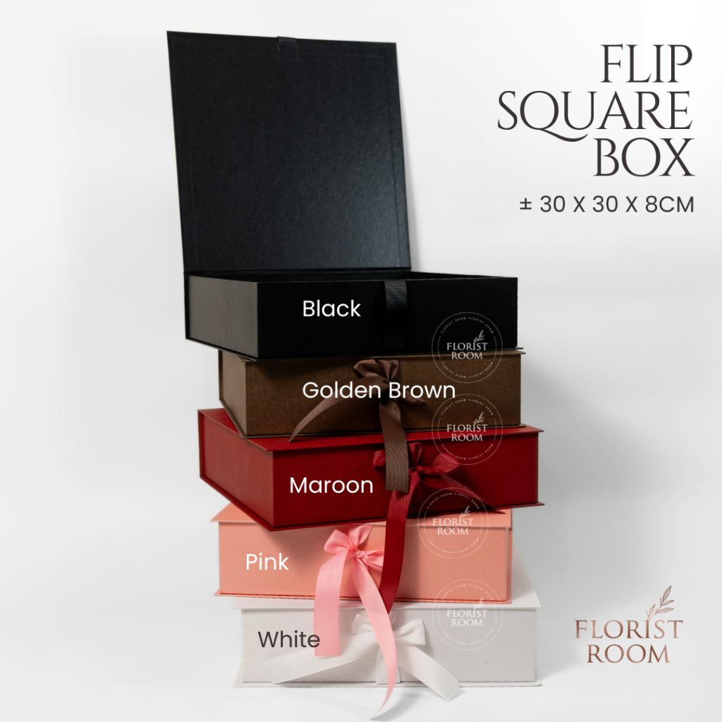 

Flip Square Box - Bloombox - Flower Box - Hamper Kotak Kue Lebaran Natal Imlek - Goodie Bag Hadiah