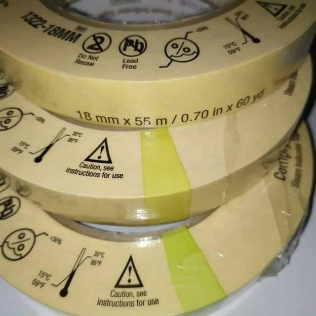 Pita Autoclave Tape 3M 1322 Indicator Steam 12mm / 18mm X 50 meter