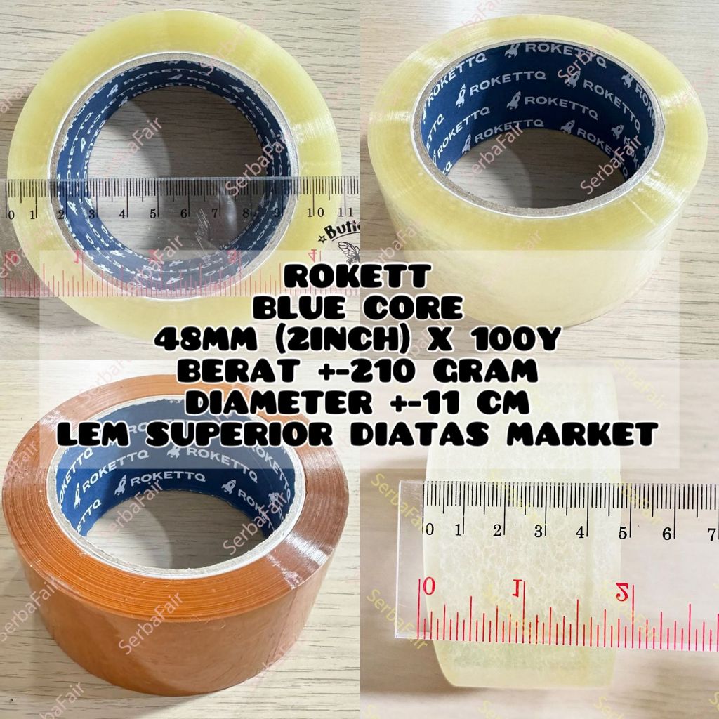 

LAKBAN BENING COKLAT ROKETT BLUE CORE 2 INCH (48MM) x 100 YARDS SUPERIOR QUALITY DIATAS PASARAN / TERLENGKET TERPANJANG