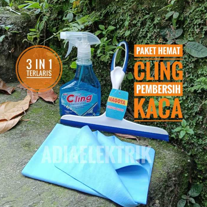 ClingPembersih Kaca Biru Ocean Fresh Botol 440 ml / Cling / Cairan Pembersih Kaca / Pembersih Kaca B