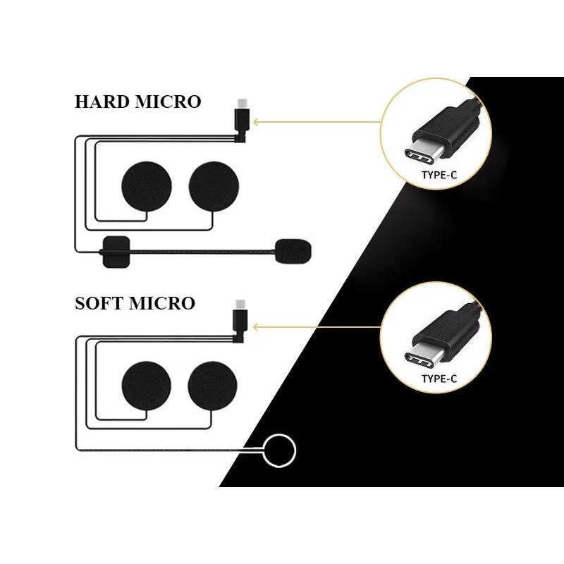 MIC & SPEAKER INTERCOM TYPE C  Intercom/Headset Bluetooth Q58MAX/Y10/Y11/Y12/Y102X/Y12PRO/Y20/Y80/Y8