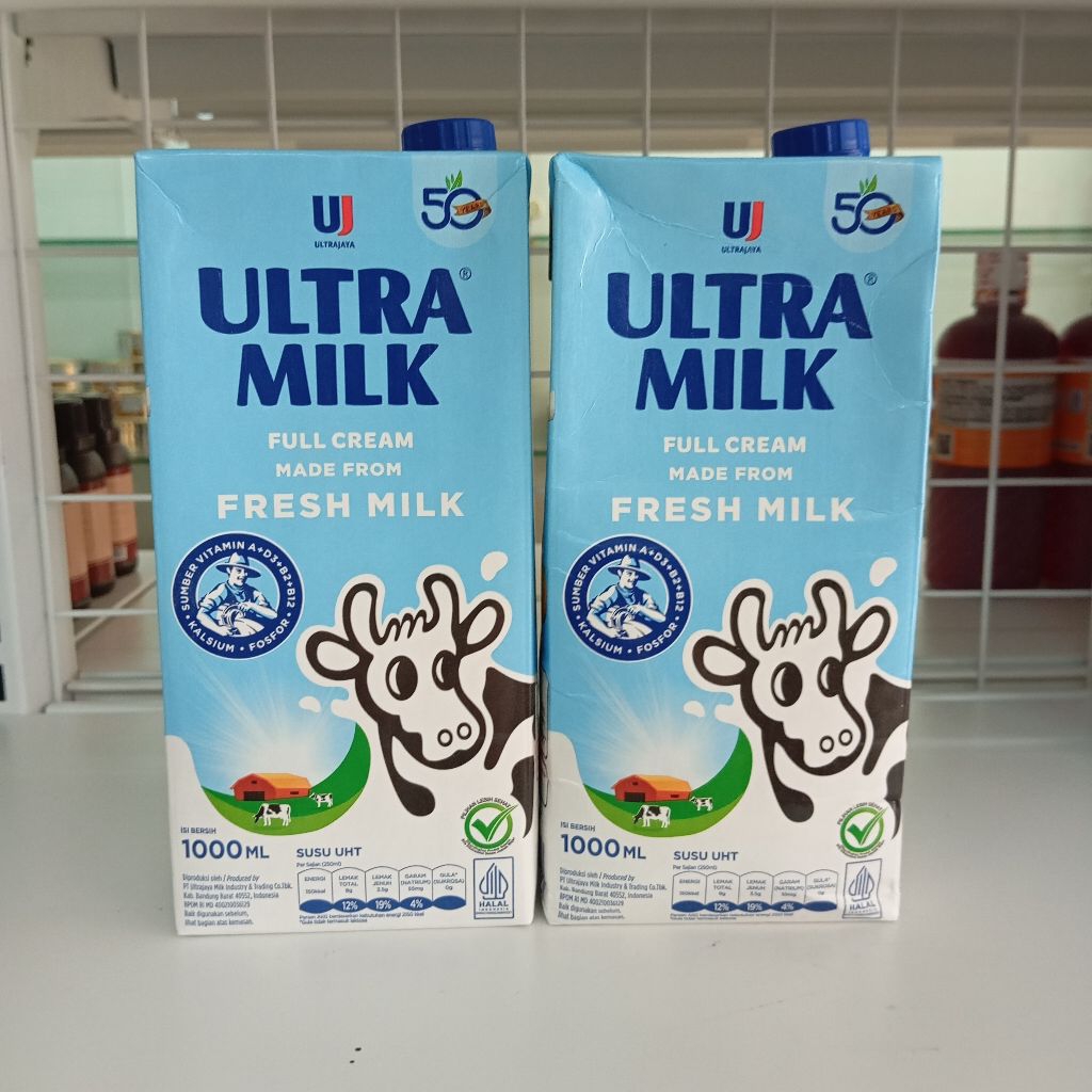 

Ultra Milk Susu Full Cream Fresh Milk UHT 1L Campuran Minuman Teh Kopi Tea Coffee Cake Kue Roti