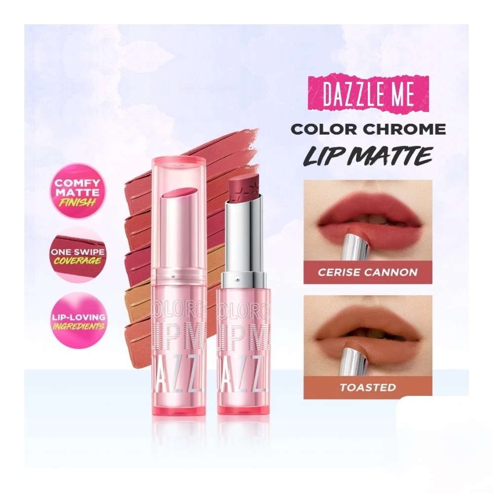 GC Kosmetik DAZZLE ME Color Chrome Lip Matte Lipstik LipMatte Lipstick Waterproof