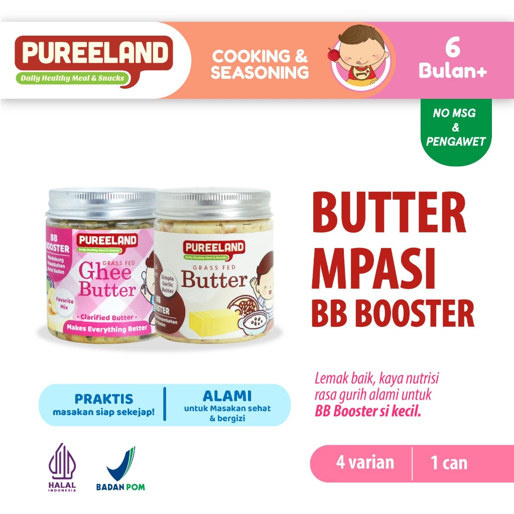 

Pureeland Ghee Butter MPASI BB Booster / Grass Fed Ghee / Mendukung Berat Badan Bayi / Bahan MPASI