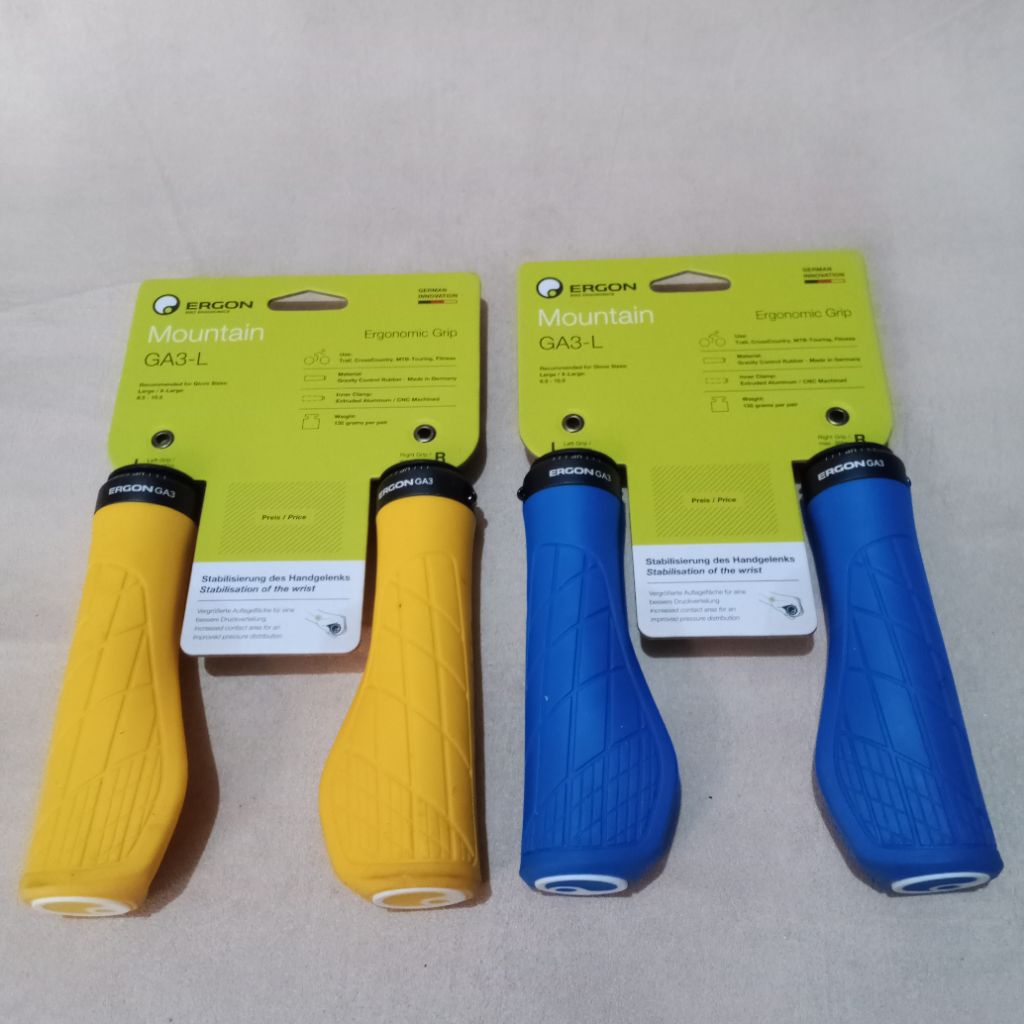 Ergon GA3 Grip L – Handgrip Sepeda Ergonomis dengan Mini Bar End MTB / XC / Trail