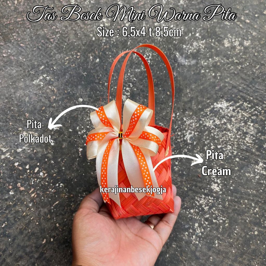 

TAS BESEK MINI WARNA PITA | mini hampers souvenir pernikahan parsel mini parsel kekinian bingkisan