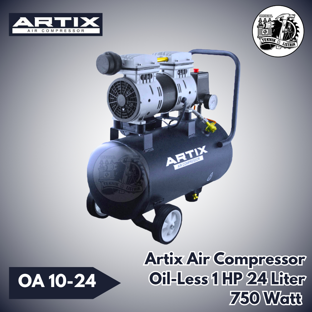 ARTIX Air Compressor Kompressor Angin OA 10-24 Oil Less 1 HP 24 Liter Kompresor Listrik 750 Watt