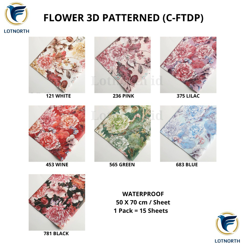 

[1 pack] C-FTDP / Kertas Buket Bunga / Wrapping Paper Cellophane /Flower 3D Patterned / Kertas Buket Motif Bunga 3D Peony Cantik / Kualitas Premium Tebal / Florist Bouquet Supply / Termurah Terlengkap / Plastik Bunga